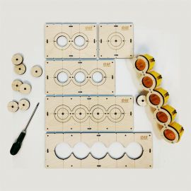 Комплект шаблонов для сверления подрозетников 5 шт, 68 мм, толщина 8 мм, расстояние 71 мм РОТОР Shablon-v3-68 