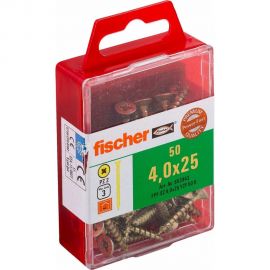 Шуруп для дерева Fischer fpf-sz 4,0x25 yzf, жёлт. цинк, 50 шт. 653943 