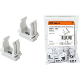 Крепеж-клипса для трубы TDM 25 мм, цвет белый, 10 шт. SQ0405-2003 