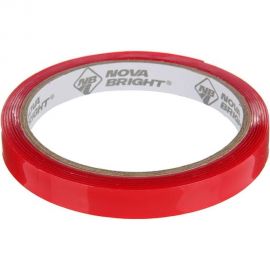Двухсторонняя клейкая лента Nova Bright fusion красный + прозрачный (акриловая основа), 9 мм х 2 м 46662 