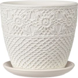 Горшок ООО КОМПОЗИТ Макраме белый бутон №3. КБ-Б3-180-03 
