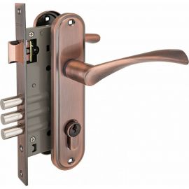 Врезной замок с ручками Аллюр 103/3 AC старая медь 5960 