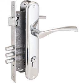 Врезной замок с ручками Аллюр 0203 CP хром 1016 