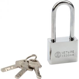 Навесной замок ЧЕТЫРЕ СЕЗОНА серия Сталь, 40 мм, длинная дужка 79-0044 