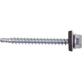 Кровельные саморезы с буром Стройбат 4,8x50 белый цинк 40 шт 222891 