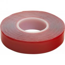 Двусторонняя клейкая лента ZeepDeep прозрачный с красной защитной лентой, ширина 10 мм, длина 25 м 865379 