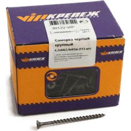 Саморез по дереву VIPКрепеж черный 4,2х64 к 113 шт 30122 VIP 