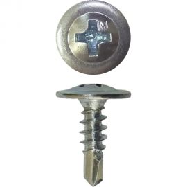 Саморез с прессшайбой Daxmer пшс 4,2x13 цинк, 15 кг, усиленный, сверло 419141 