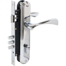 Врезной замок БУЛАТ ЗВ4-3.03.04 НОМОС (хром; 5 перфоключей; с ручками) 13966 