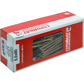 Универсальные саморезы Стройбат 5x80 мм, желтый цинк, 100 шт. 076251 