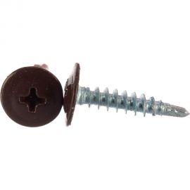 Саморез по металлу с пресс-шайбой Саморезик 4,2х19 RAL8017 полусфера сверло 200 шт DGVs-4,2/19-200-RAL8017 