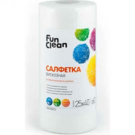 Сухая салфетка из вискозы Fun Clean универсальная, 25х40 см, 60 шт. в рулоне 6760 