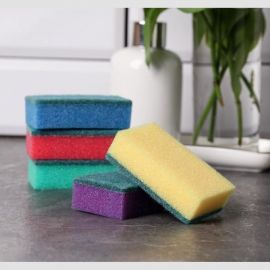 Бытовая губка Доляна Эконом с чистящим слоем, 5 штук в упаковке, 7.5х4.5х2.5 см 1233938 