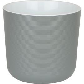Пластиковый горшок с вкладкой liveingreen Лион серый муссон, диам. 21 см, высота 19.5 см, 5.6 л ЛИ21-70 