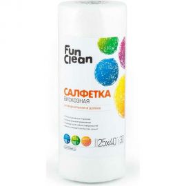 Сухая салфетка из вискозы Fun Clean универсальная, 25х40 см, 30 шт. в рулоне 6759 