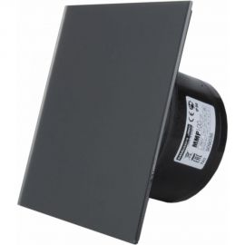 Вентилятор для ванной MMOTORS JSC сверхмощный MMP 169 м3/ч стекло, черный матовый 4857 