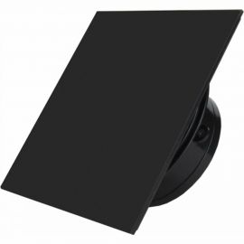 Вытяжной бесшумный вентилятор для ванной MMOTORS JSC ММР 100 стекло черный матовый, тонкий 0818 