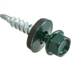 Кровельные саморезы с буром Стройбат 4,8x28 темно-зеленый 300 шт 115780 