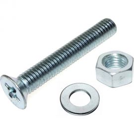 Винт Tech-Krep DIN965 с потайной головкой, оцинкованный M6х30 + гайка + шайба 8 шт - пакет Tech 114067 