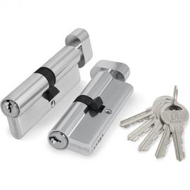 Цилиндровый механизм с вертушкой Fuaro 100 ZM 80 mm /40+10+30/ CP хром 5 кл. 37055 