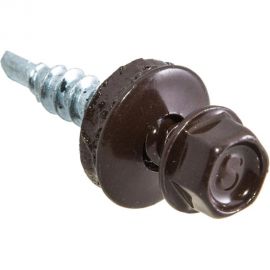 Кровельные саморезы с буром Стройбат 4,8x28 темно-коричневый 115790 