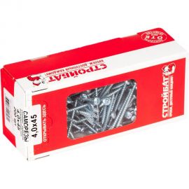 Универсальные саморезы Стройбат пкр. 4,0x45 белый цинк 200 шт 305090 