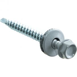 Кровельные саморезы с буром Стройбат 4,8x28 св.серые 300 шт. 287240 