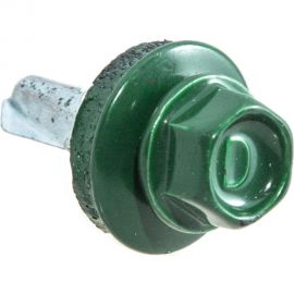 Кровельные саморезы с буром Стройбат 4,8x28 зеленый 60 шт 228791 