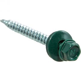 Кровельные саморезы с буром Стройбат 4,8x35 темно-зеленый 100 шт. 203621 