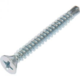 Оконный саморез KRANZ сверло 3,9x35, белый цинк, 500 шт. KR-01-3722-0013 