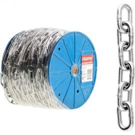 Сварная короткозвенная оцинкованная цепь STARFIX SLC M1,5 DIN 766 бухта 100 м SMP-63695-100 