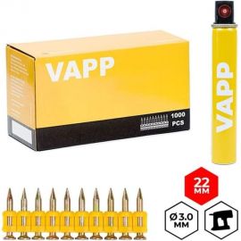 Гвозди VAPP 22х3 мм, усиленные, для монтажного пистолета TOUA с газовым баллоном 165 мм VAPP.G-CN322 