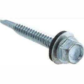 Кровельные саморезы с буром Стройбат 5,5x32 белый цинк 60 шт 222941 