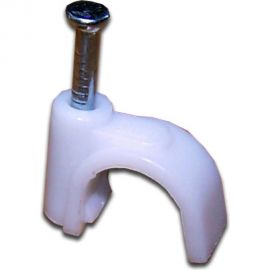 Кабельная клипса TWT круглая, диаметр 8 мм, 100 шт., белая CLR-08 