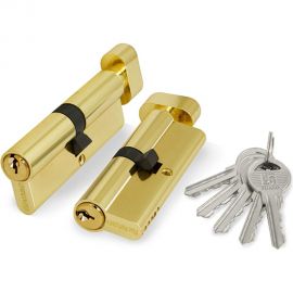 Цилиндровый механизм с вертушкой Fuaro 100 ZM 70 mm /30+10+30/ BP латунь 5 кл. 37049 