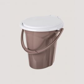 Ведро-туалет Бытпласт Лотос коричневое, 18 л 431226414 