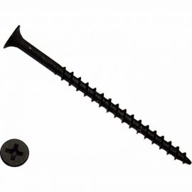 Саморез КРЕП-КОМП черный, по дереву, 4,2х89, 10 шт. чд8942мф 