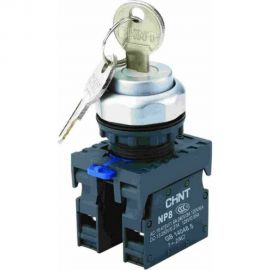 Переключатель CHINT с ключом NP8-20Y/31 3 полож. с фиксацией 2НО IP65 (R) 667185 