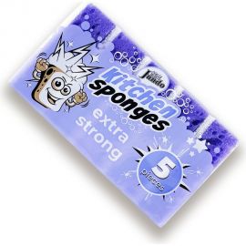 Губка для мытья посуды Jundo Dish Sponges Extra Strong, фиолетовый, 5 штук 4903720021507 