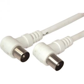 Шнур REXANT ТВ штекер - ТВ штекер, угловой, длина 1,5 метра, белый 18-0112 