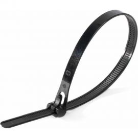 Разъемная кабельная стяжка АБК-СИЛА 7,5x200, черная, 100 шт. 4700202 