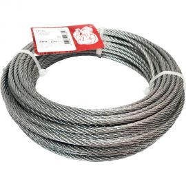 Стальной трос Стройбат DIN 3055, 4 мм, белый цинк, 20 м 249470 