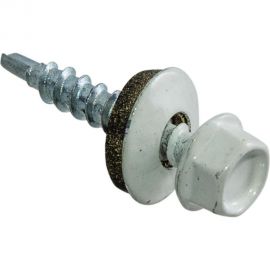 Кровельные саморезы с буром Стройбат 4,8x28 белый 60 шт 240351 