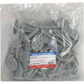Дюбель для утеплителя с пластмассовым гвоздем Стройбат 10х120 50 шт. 2524024 / 127540 