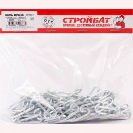 Оцинкованная цепь Стройбат DIN 763 длинное звено 3 мм 3 м 2519302-1 / 266160 