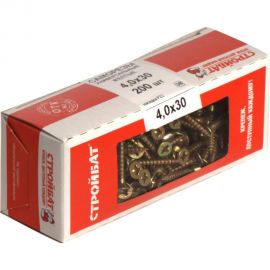 Универсальные саморезы Стройбат 4,0x30 желтый цинк 200 шт 076021 