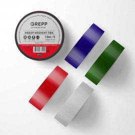 Набор изолент Ladina GREPP ПВХ 0,15х16 мм, 10 м, 5 шт. 2610-03 