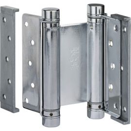 Барная пружинная петля двойного действия ALDEGHI LUIGI SPA 148х50х42 мм, цвет: хром, к-т: 2 шт + ключ с декоративными шурупами 101AC150B 