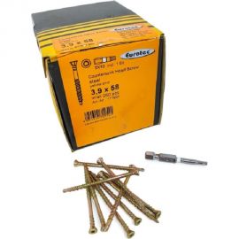 Саморезы Eurotec Countersunk Head Screw 3.9x58 TX10, потай, сверло, 250 шт. + бита 111903 