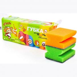 Губка для посуды Золушка Квинта профильная, 5 шт. 4339 